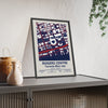 Rogers Centre map print framed and leaning on a sideboard