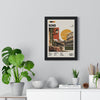 Rome Mid Century Travel print framed on a living room wall