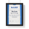 Rory McIlroy Hoylake 2014 Golf Poster - Caddie Bib Wire to Wire Win Print framed in a black frame, ready to hang