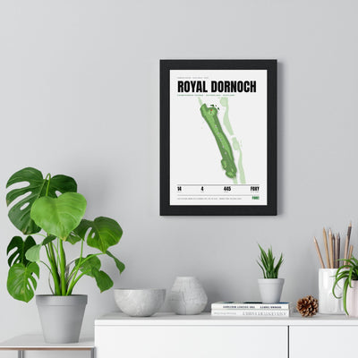 Royal Dornoch 14th Hole White print framed on a living room wall