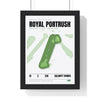 Royal Portrush 16th Hole White print framed in a black frame, ready to hang