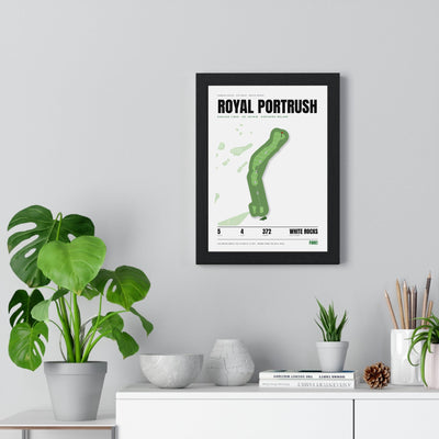 Royal Portrush 5th Hole White print framed on a living room wall