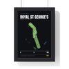 Royal St George's 4th Hole print framed in a black frame, ready to hang