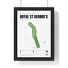 Royal St George's 4th Hole White print framed in a black frame, ready to hang