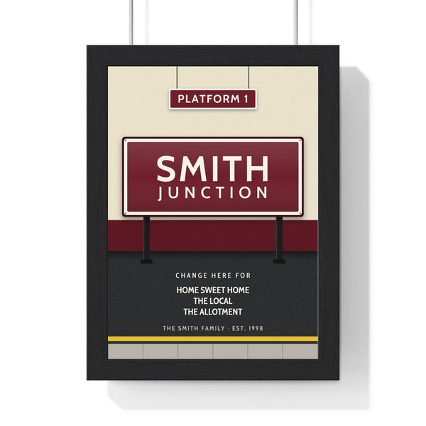 Personalised Railway Station Sign Print - framed print