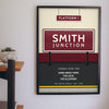 Personalised Railway Station Sign Print - Lifestyle - hanging on a living room wall