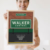 Personalised Railway Station Sign Print - Lifestyle - held by a smiling woman