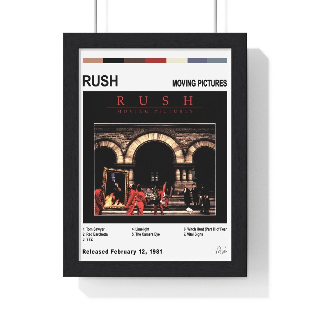 Rush Album Cover Poster - Poster Kingz - A5 (unframed) - Moving Pictures - White