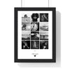 Close-up of personalised photo collage showing grid layout and flowing script message