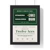 Twelve Aces 2026 Tennis print framed in a black frame, ready to hang