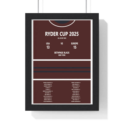 Ryder Cup 2025 Bethpage Black Print - Poster Kingz - A5 (unframed) - Burgandy - 