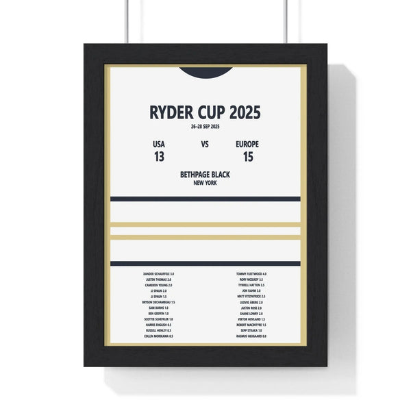 Ryder Cup 2025 Bethpage Black golf print poster framed