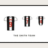 Personalised Family Football Shirt Print | Custom Team Names & Numbers (Landscape)