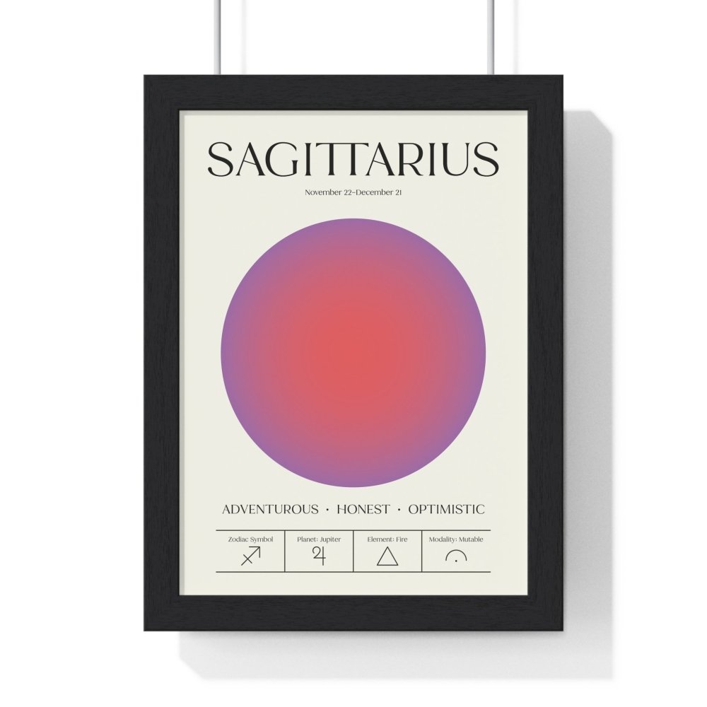 Sagittarius Astrology Chart Poster - Colour Art Print - Poster Kingz