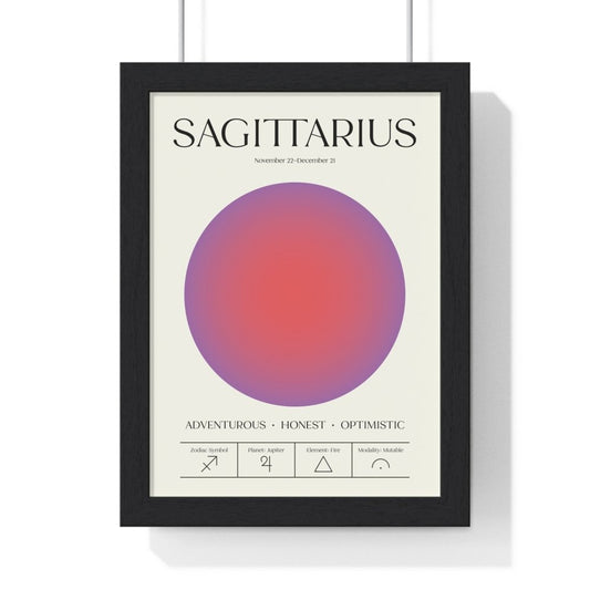 Sagittarius Astrology Chart Poster - Colour Art Print - Poster Kingz