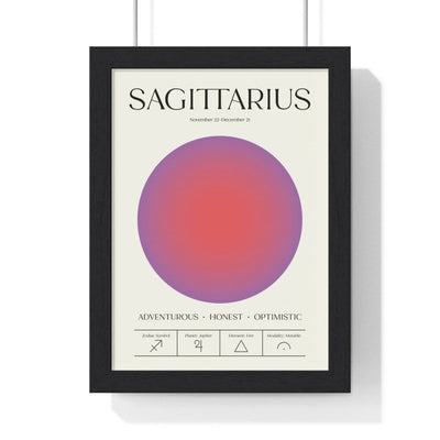 Framed Sagittarius Astrology Chart poster