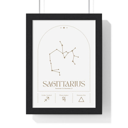 Sagittarius Minimalist Astrology Chart Poster - Art Print - Poster Kingz