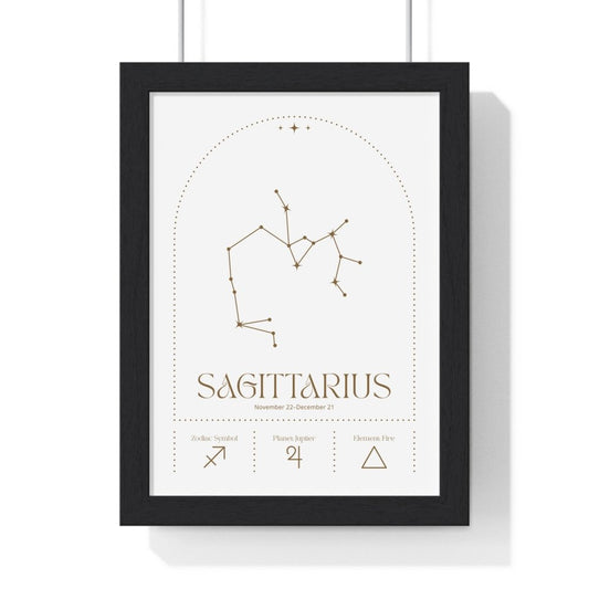 Sagittarius Minimalist Astrology Chart Poster - Art Print - Poster Kingz