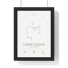 Framed Sagittarius Minimalist Astrology Chart poster