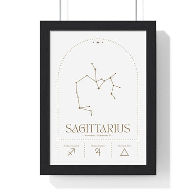 Framed Sagittarius Minimalist Astrology Chart poster