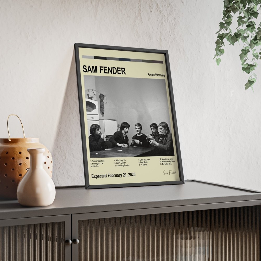 Sam Fender Album Cover Poster - Poster Kingz - A5 (unframed) - White - People Watching