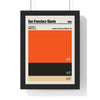 San Francisco Giants colour swatch print framed in a black frame, ready to hang