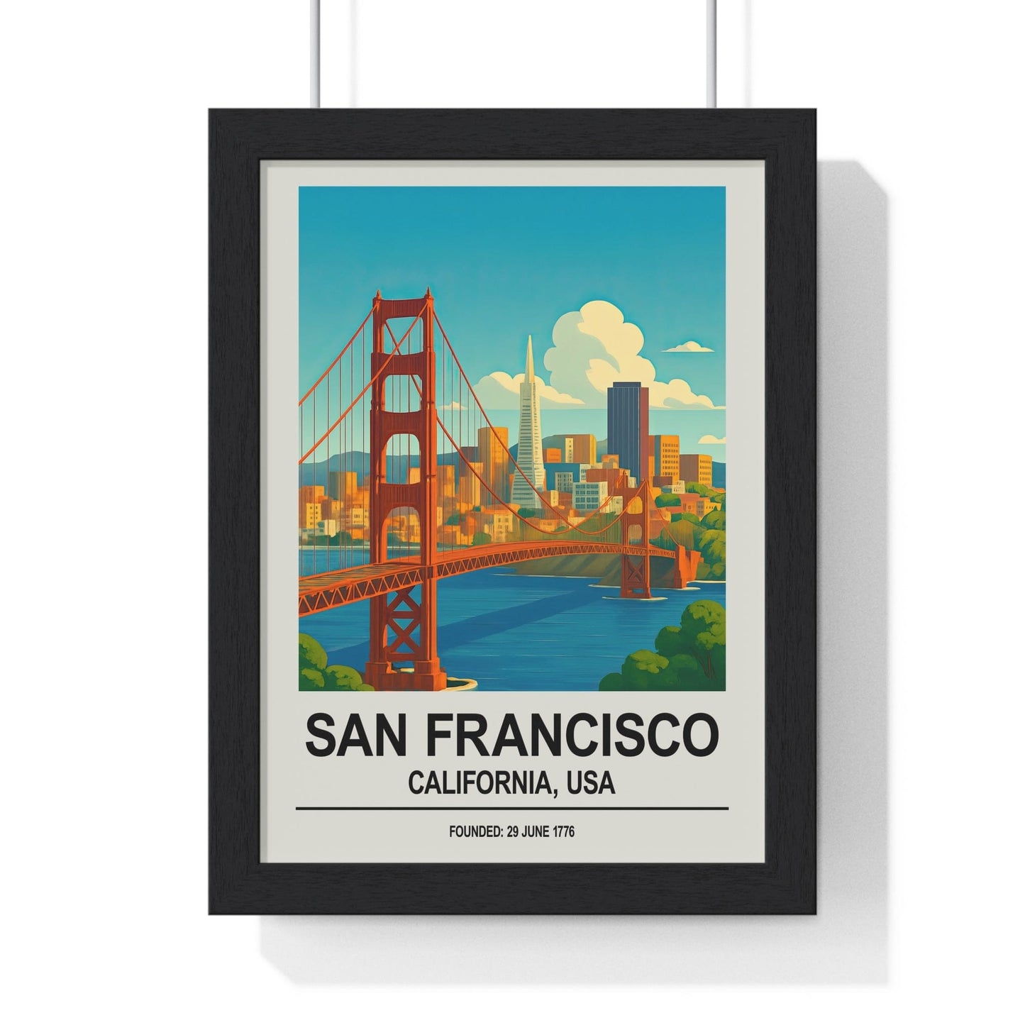 San Francisco Poster | Golden Gate Bridge California Wall Art - Poster Kingz - A5 (unframed) - 