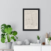 San Francisco street map poster in cream, minimal city map print framed on a living room wall