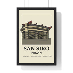 Framed San Siro stadium print football wall art poster for AC Milan and Inter fans