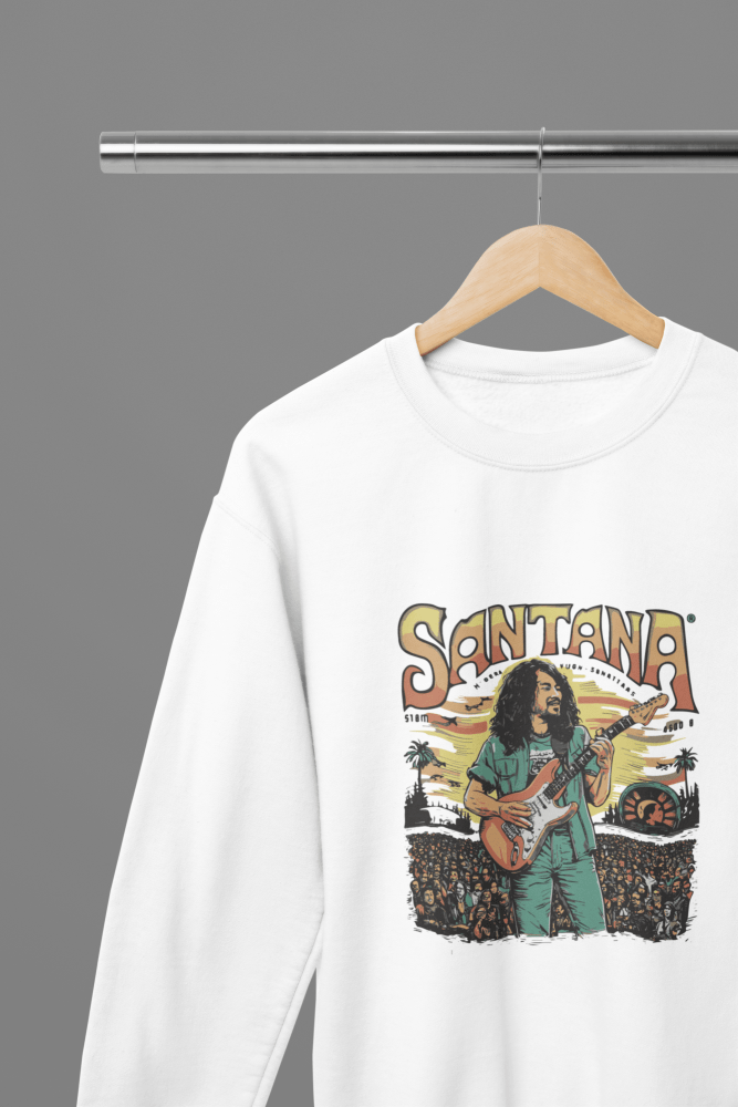 Santana T-Shirt/Sweatshirt - Poster Kingz - S - Design 1 Sweatshirt - White