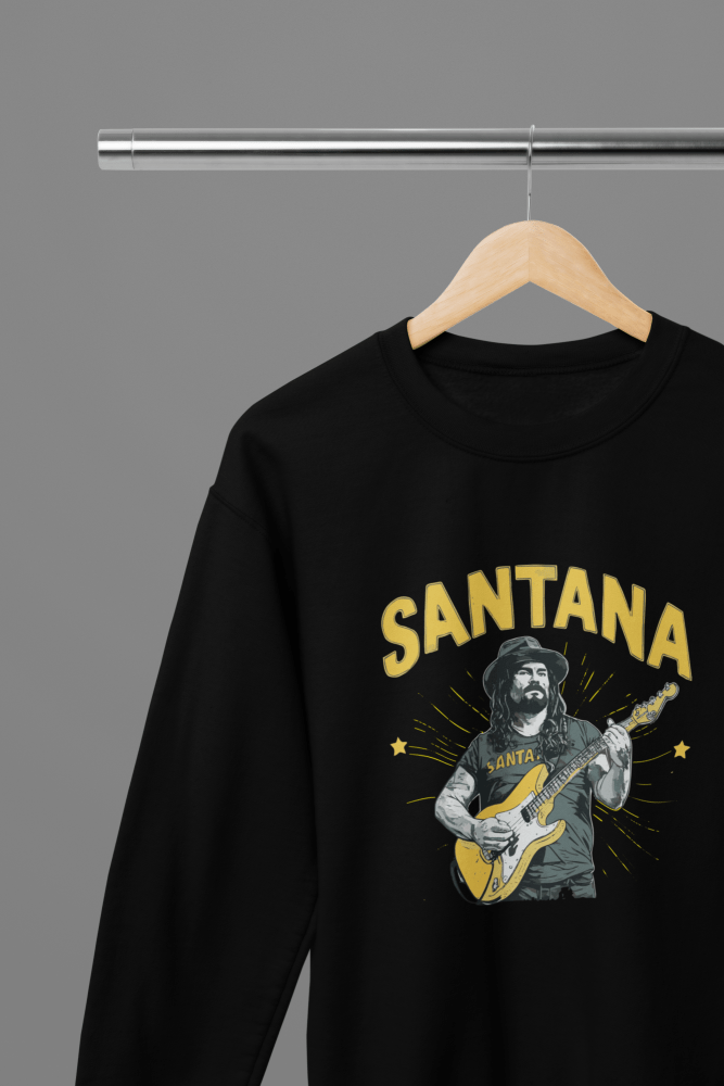 Santana T-Shirt/Sweatshirt - Poster Kingz - S - Design 2 Sweatshirt - Black