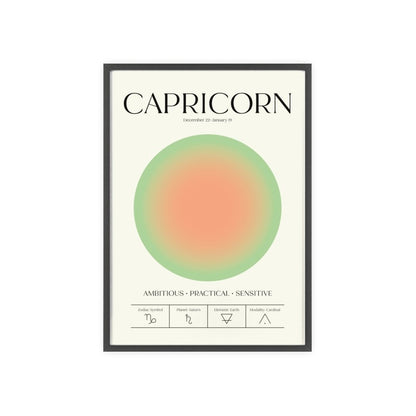 Сapricorn Astrology Chart Poster - Colour Art Print - Poster Kingz