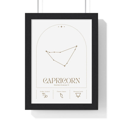 Сapricorn Minimalist Astrology Chart Poster - Art Print - Poster Kingz