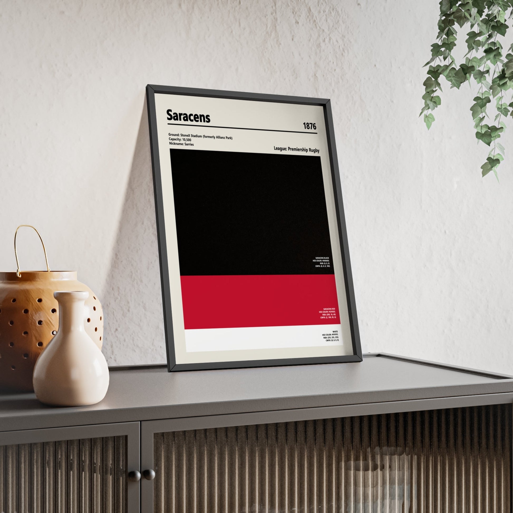 Framed Saracens colour swatch print