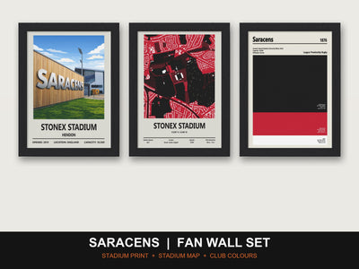Saracens Fan Wall Set | StoneX Stadium Print, Stadium Map & Club Colours