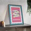 Framed Sardines Kitchen Print - Coastal Seafood print