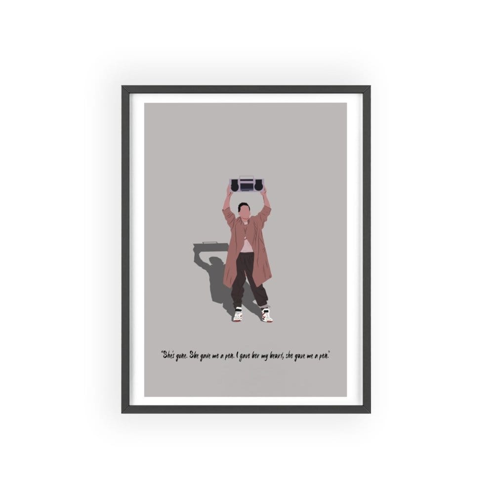 Framed Say Anything movie poster back view