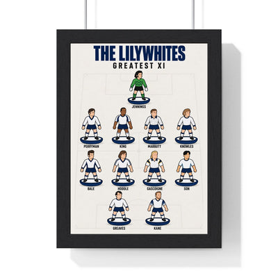Tottenham Hotspur Greatest XI print in a black frame