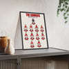 Arsenal Greatest XI framed print leaning on a sideboard