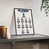 Tottenham Hotspur Greatest XI framed print leaning on a sideboard