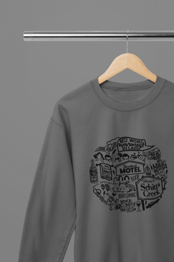 Grey t-shirt with Schitts Creek - TV Show /Sweatshirt