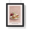 Scones, Jam and Cream Print framed in a black frame, ready to hang