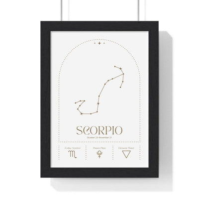 Framed Scorpio Minimalist Astrology Chart poster