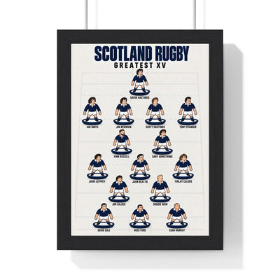 Scotland Rugby Greatest XV print in a black frame