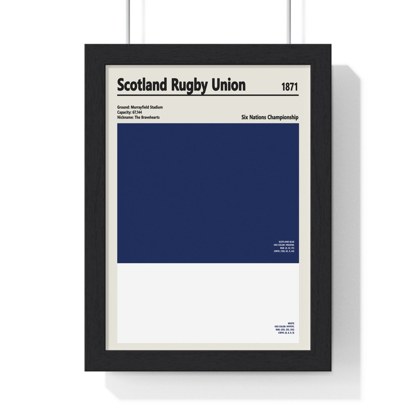 Framed Scotland Rugby Union Colour poster
