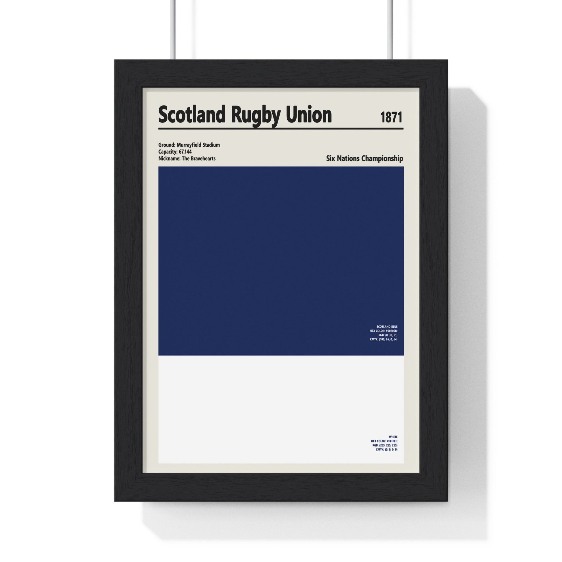 Framed Scotland Rugby Union Colour poster