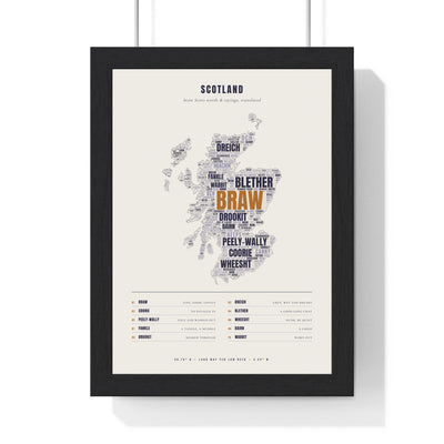 Scottish Sayings Print in a black frame