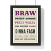 Scottish Slang Print in a black frame