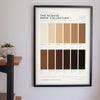 Scouse Brew Colour Chart framed on a wall