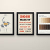 Scouse Sayings Set of 3 Prints framed side by side on a wall